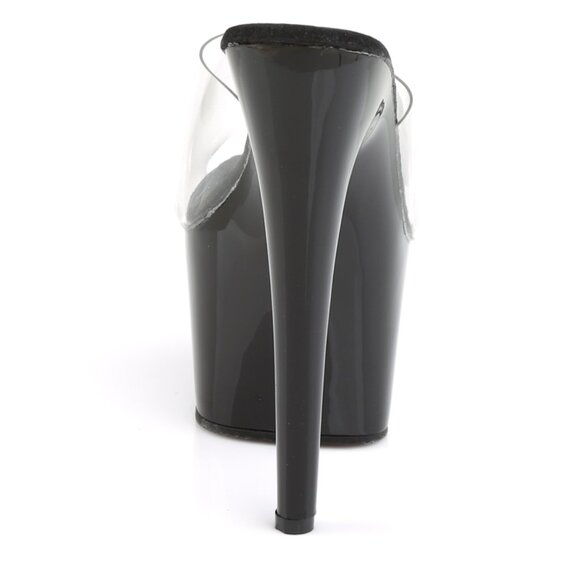 Clear Platform Stiletto Mules | High Heel Slip-On Sandals - Picture 4 of 5